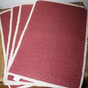 Pottery Barn. Mason Handwoven Cotton Fringe Placemats.  Set of 4.  Sz. 14"x20"